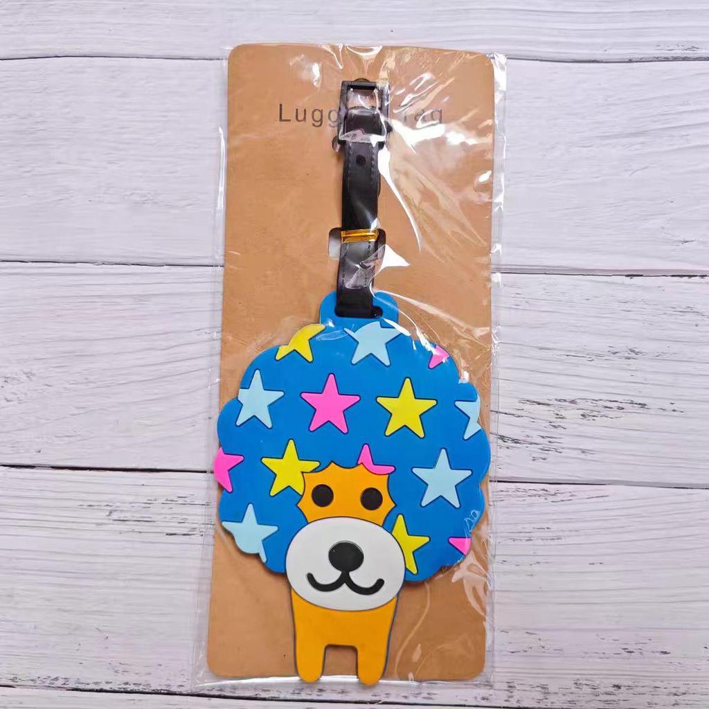 Etichetă moale din cauciuc pentru bagaje, cu desene animate: Bichon Maltez, Golden Retriever și Corgi