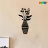 Vase & Wildflower Line Art Metal Wall Decor, Botanical Flower Metal Wall Art