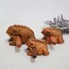 Wooden Lucky Frog Thailand Traditional Craft Croaking Musical Instrument Home Office Decor Fengshui Carved Ornament Kid Toy Gift