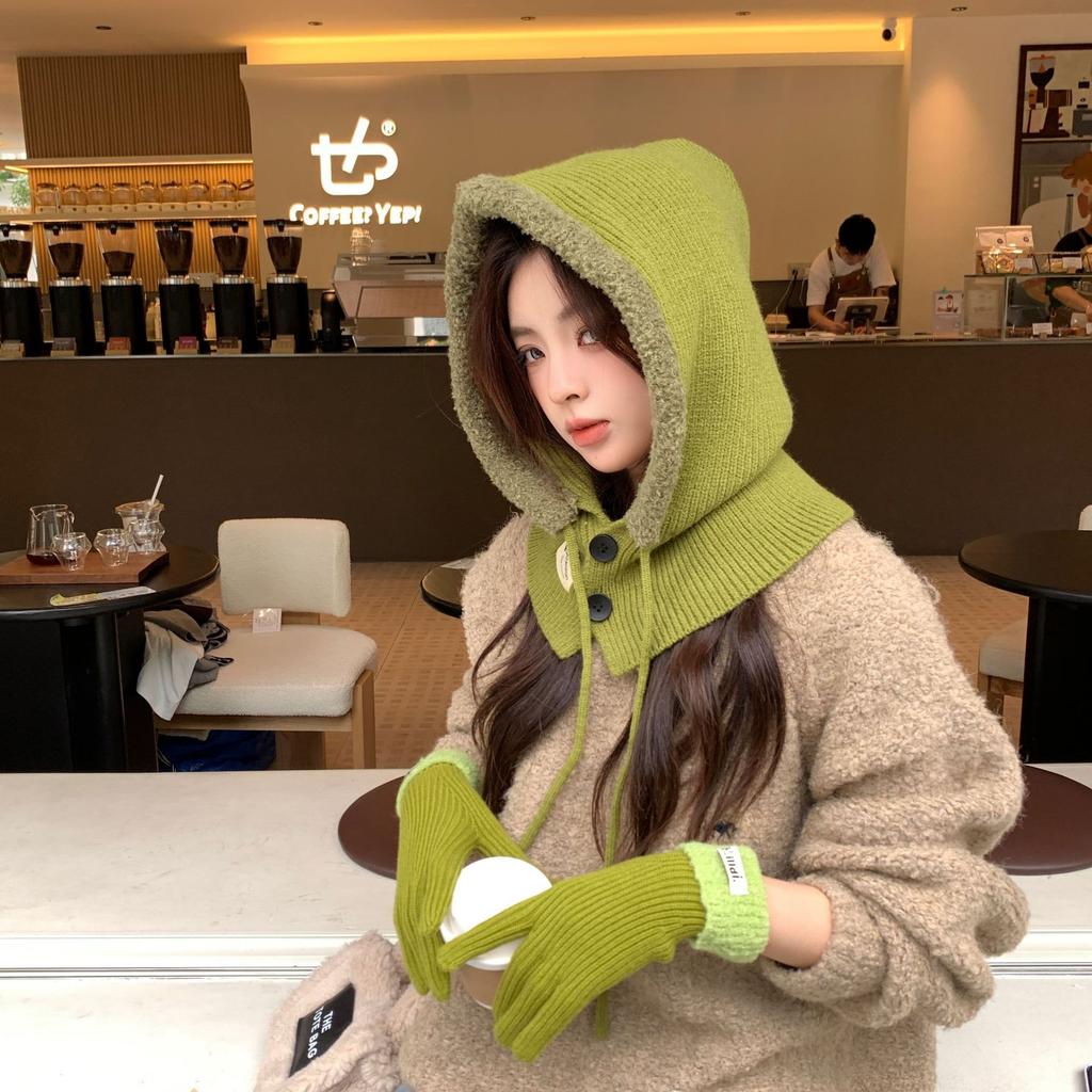 Winter new big head circumference hat women's snow doll high-end sense fluffy warm ear protection hat knitted thick wool hat