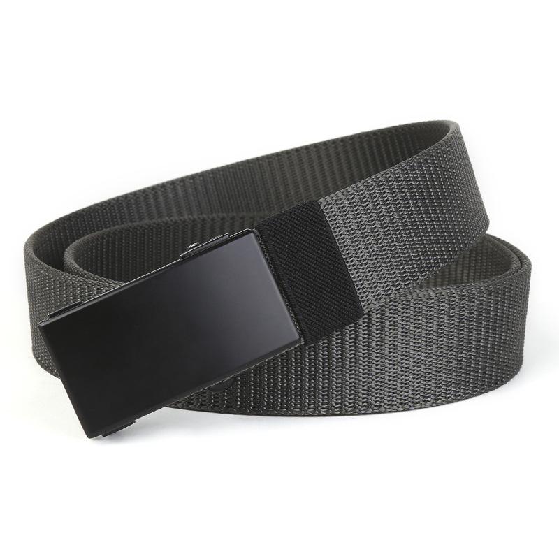 Nylonový pásek Pánské Tide Ins Plátěná džínovina Pracovní kalhoty Pásek uvnitř Oblečení Bezzubý Bezděrový pásek s automatickou přezkou