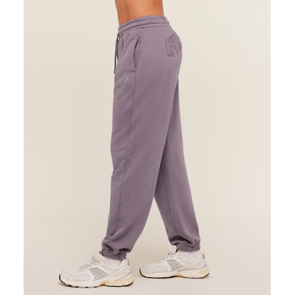 Gymshark Power Washed Cuff Joggers Dusk Purple Acid Wash Small Ball B5c8o Pclw