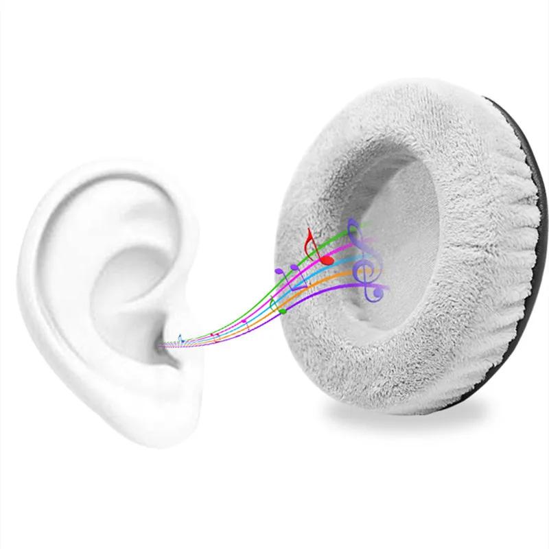 Αντικαταστάσεις ΒΕΛΟΥΔΙΝΟ Στρογγυλό Κάλυμμα Μαξιλαριού Αυτιού 60MM 65MM 70MM 75MM 80MM 85MM 90MM 95MM 100MM 105MM Κύπελλα Αυτιών Μαξιλαράκια Αυτιών για Ακουστικά Γκρι