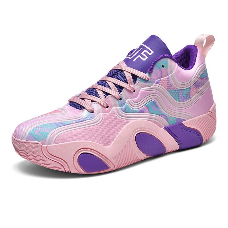 Basketball shoes youth boots new actual combat blue sneakers rubber sole training shoes men's medium and small shoes