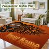 Crystal Velvet Square Rug Custom NameHarley-Davidson Pattern Non Slip Home Floor Decor Rug