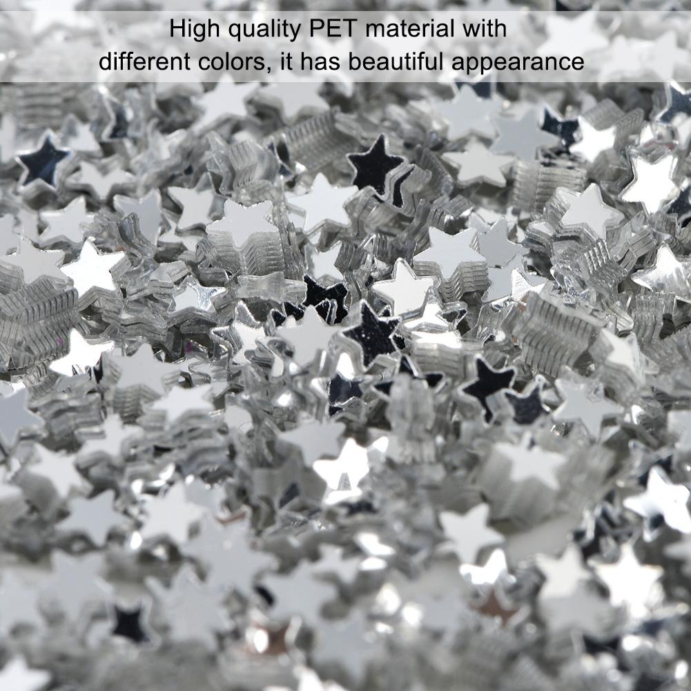 50G DIY PET No Hole Star Shape Sequins Birthday Party Clothes Supplies Accessories(Silver)