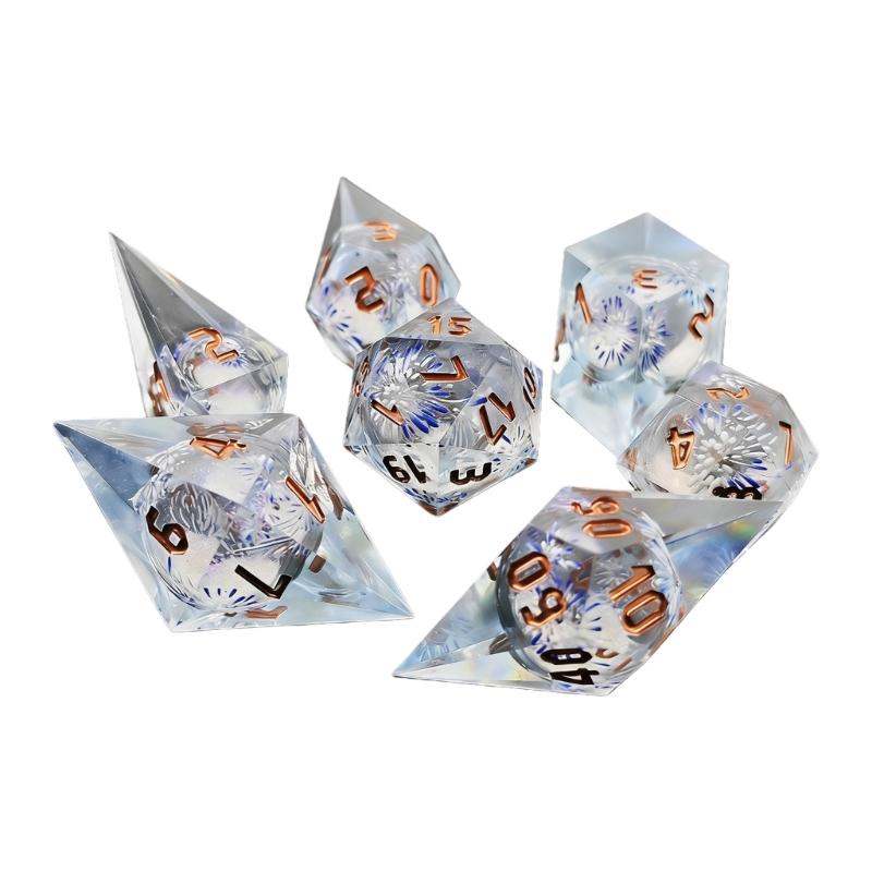 

7 шт. Різна кількість граней Смоляні Кубики Настільна Гра Реквізит Освітня Іграшка Багатогранний Дитячий Багатосторонній Цифровий Кубик