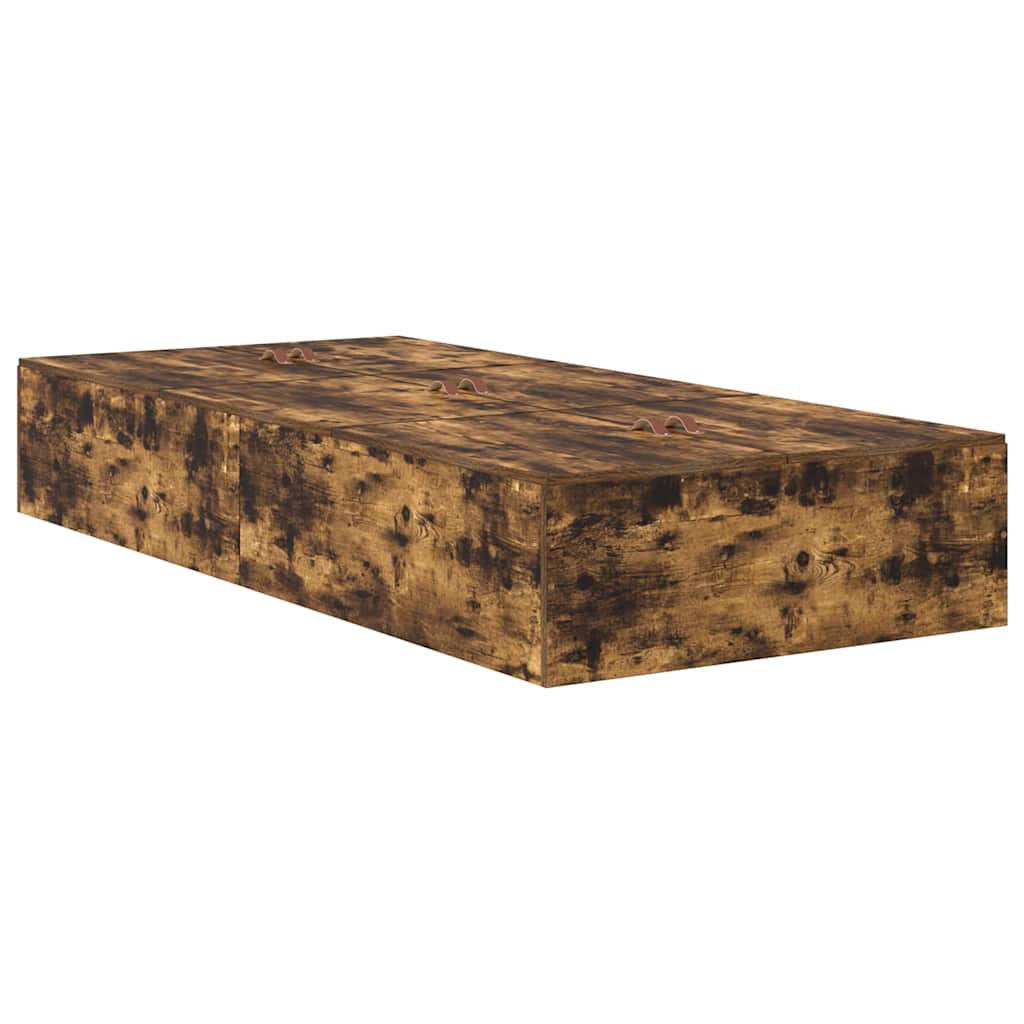 Storage Bed Frame Smoked Oak 31.5 x 78.7 (80 x 200 cm)
