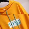Short Sleeve 7 / 3 Sleeve Hooded Sweater Women's Middle Sleeve Spring and Summer Korean Loose Hooded Top