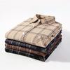 Men Autumn Shirt Plaid Print Contrast Colors Turn-down Collar Lapel Korean Style Single-breasted Loose Pocket Soft Patchwork Spring Shirt Daily Wear