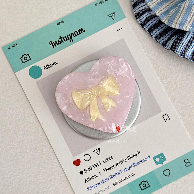 Korean Seashell Heart MagSafe Magnetic Stand: Super Strong Adsorption, Retractable Desktop Airbag