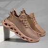 Men's Breathable Knit Blade Sneakers Non-Slip Cushioned Athletic Running Shoes for Outdoor & Casual Wear