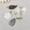 Natural Seashell Leaf Clavicle Chain with Camellia Pendant