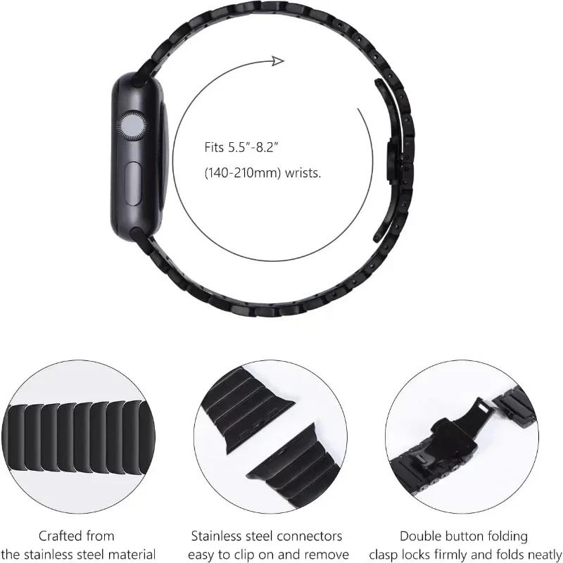 Tytanowy kolorowy pasek Do Apple Watch Ultra 2 49mm 9 8 7 5 se 6 pętla dla iwatch 45 41 42 44 38 40mm stal nierdzewna bransoleta Pasek