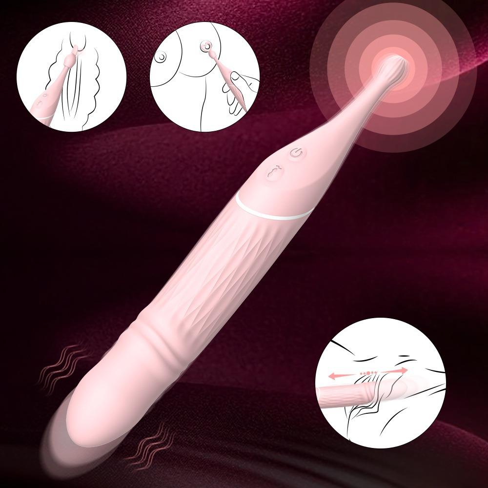 Women's Vibrating Wand Massager - 10 Speeds G-Spot Clitoral Stimulator, Waterproof Silicone Sex Toy for Adults