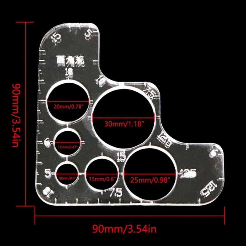 Clear Acrylic Circle Template, Stitching Corner Templates Leather Positioning Tool Round Corner Stitching Ruler Stencil