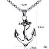 New Vintage Titanium Steel Necklace Wrapping Ship Anchor Rock Nightclub Trendy Men's Accessories