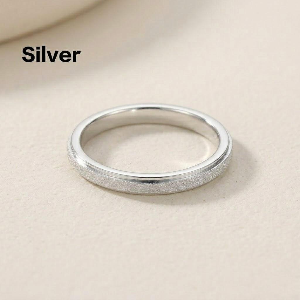 Silberne Frosting Partnerringe für Hochzeit Verlobung Schmuck Geschenke Geburtstagsgeschenk Liebhaber Partnerringe für Männer und Frauen