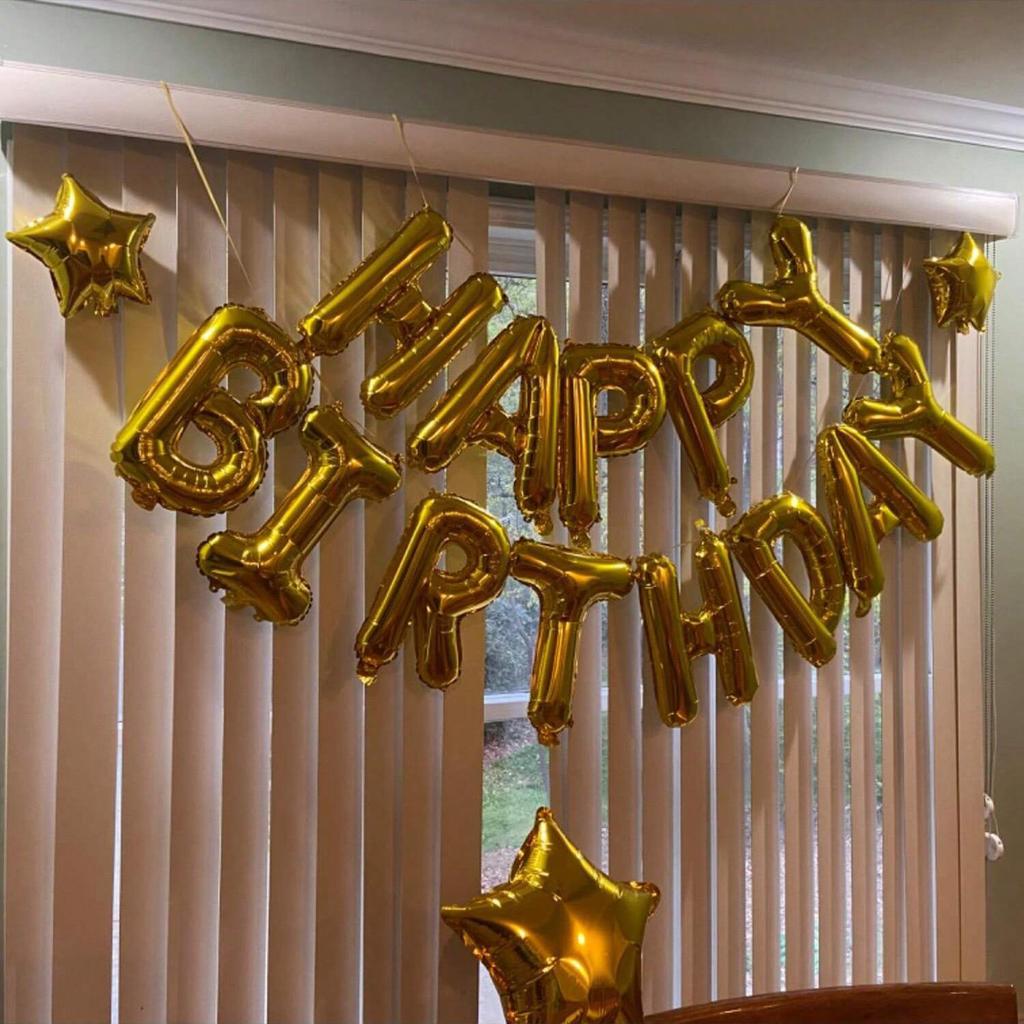 Silver/Gold Birthday Letter Balloon Set Suitable for Birthday Party Decoration, Anniversary, Shower (Multiple Colors Available)
