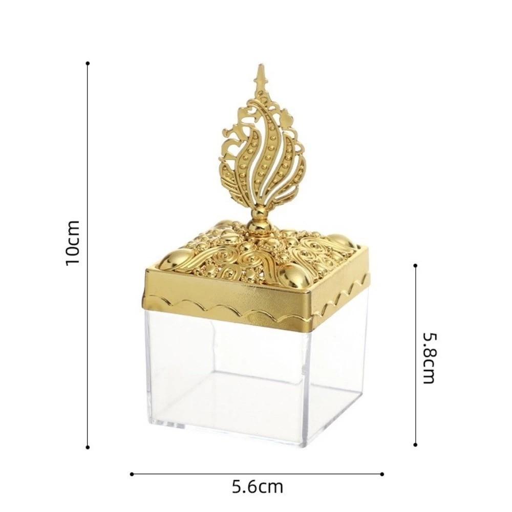 6pcs Golden Storage Containers Plastic Small Cases Unique Candy Box  Wedding Ceremony