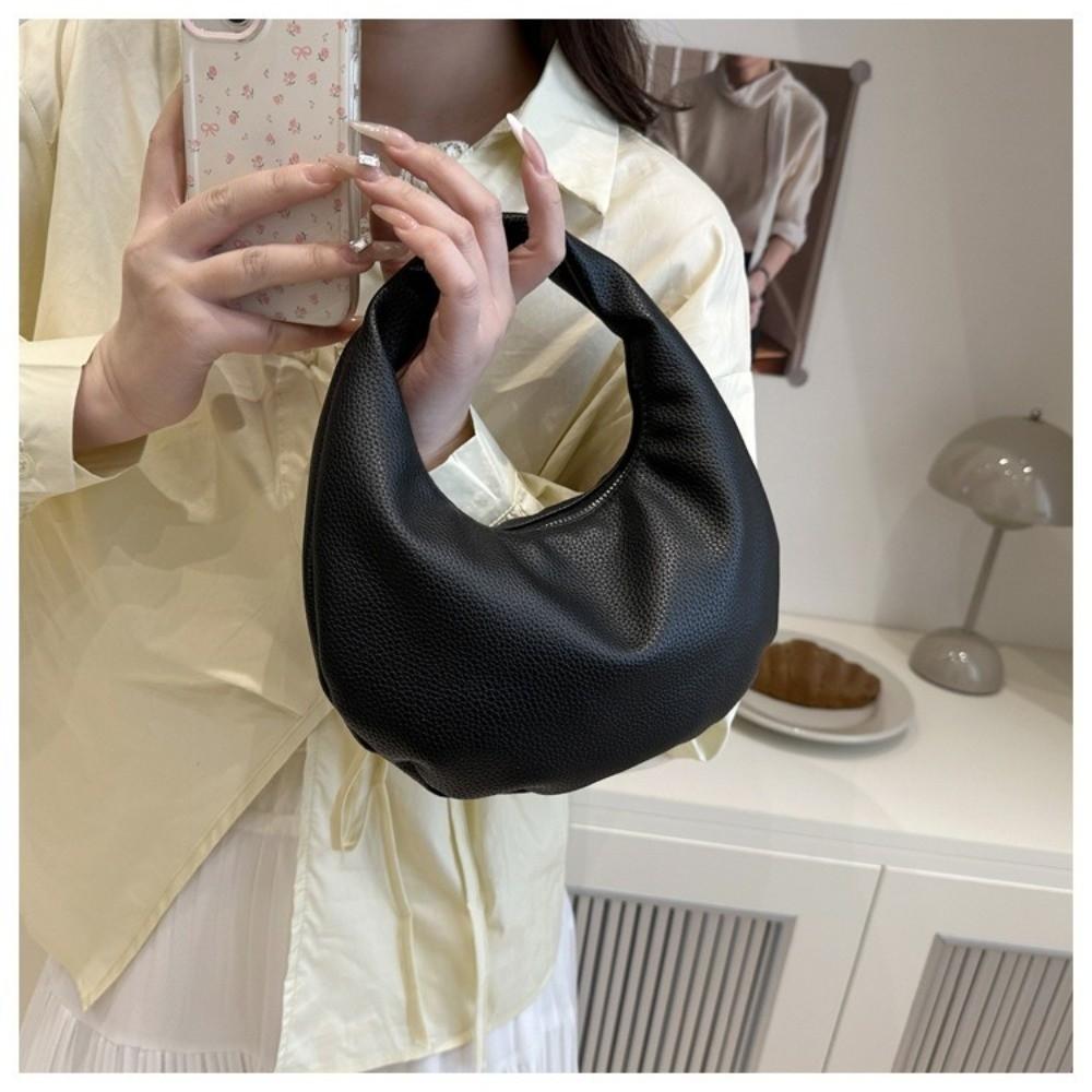 Fashion Solid Color Clutch Bags Pu Leather Small Tote Bag Commute Women Handbags Party