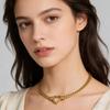 MamacitaSlay 316L Stainless Steel Heart Cuban Link Choker Necklace 18K Gold Plated Waterproof Jewelry For Women Everyday Wear