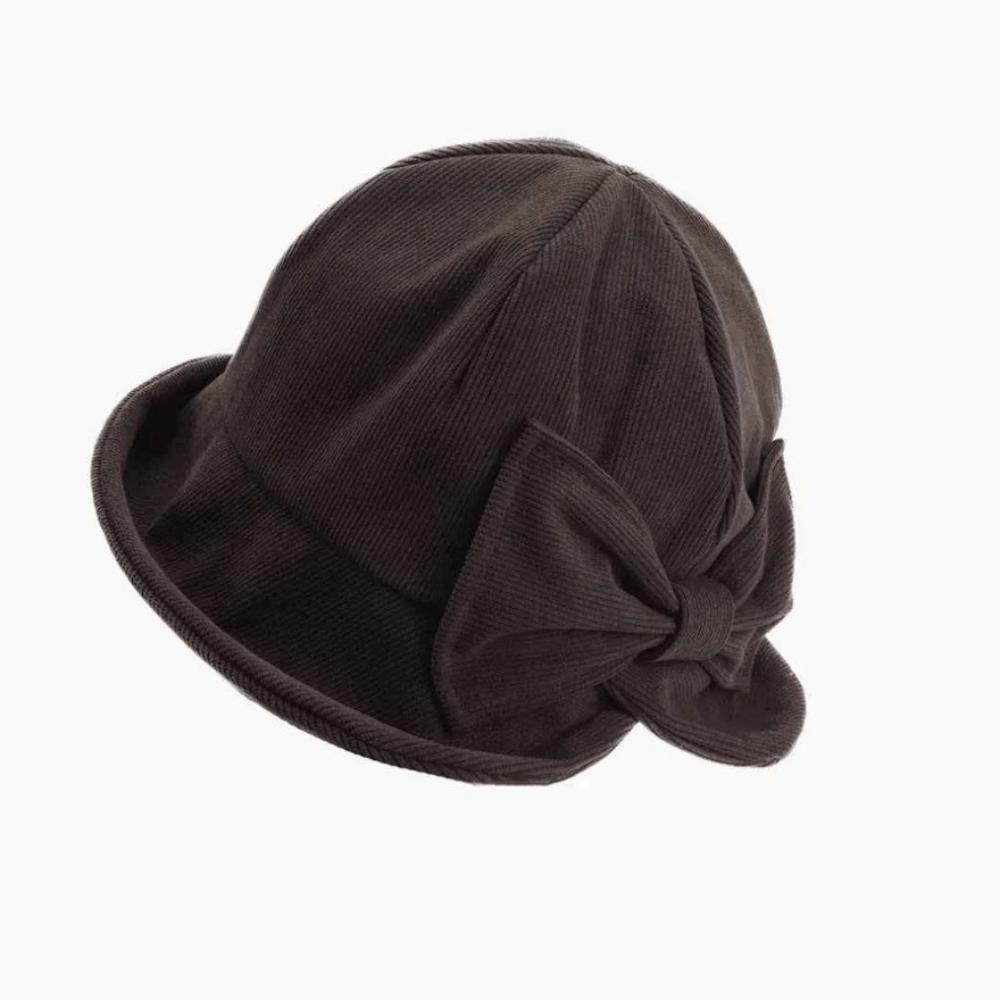 Small Brim Corduroy Bucket Hat Bowknot Basin Cap Vintage Fisherman Cap Lady Accessory