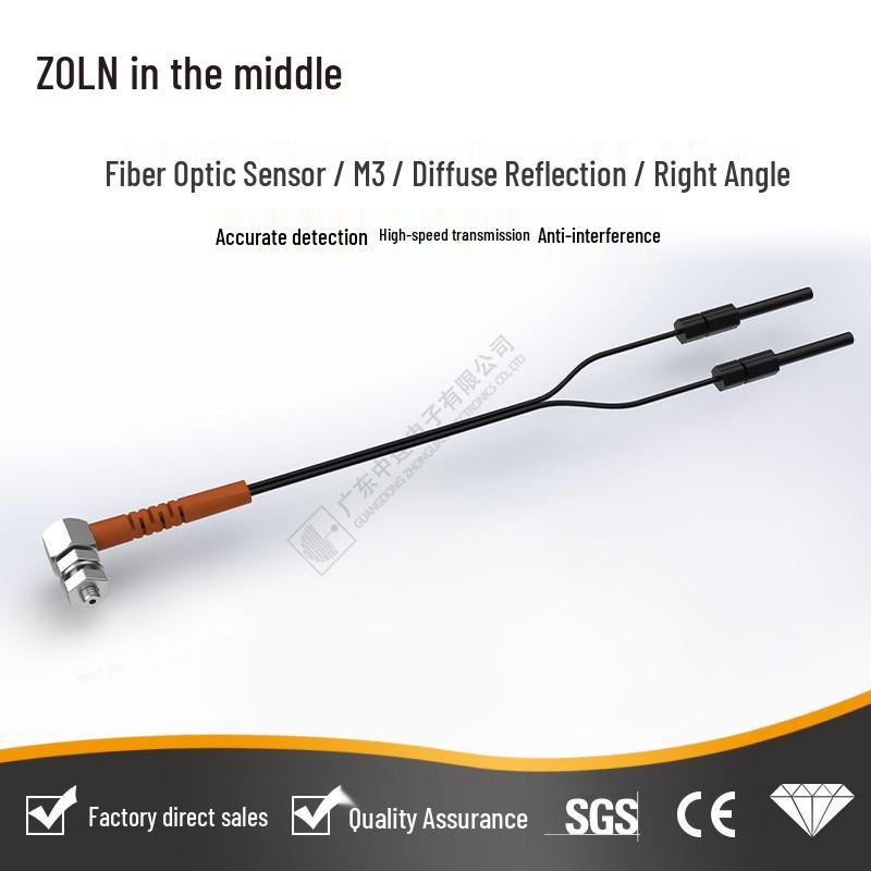 Zhonglian M3M4M6 Dual Display Fiber Optic Sensor with D3 Miniature Probe and Through-beam Diffuse Reflection Amplifier