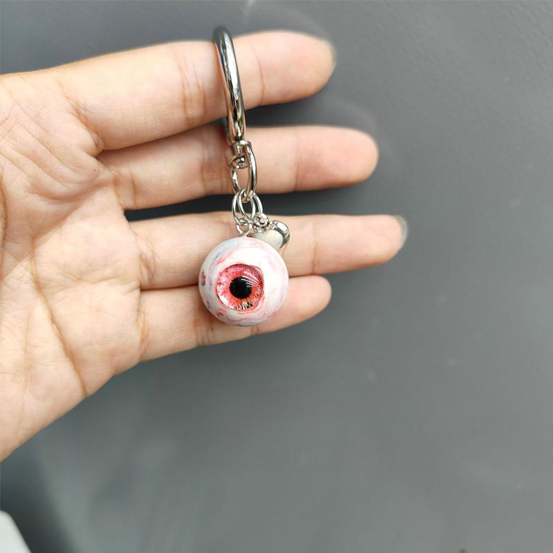 Gothic Demon Heart Eye Pendant Necklaces Resin Couple Keychain Pendant Halloween Backpack Decor Charms Jewelry Gifts