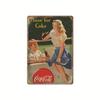 Vintage Cola Logo Metal Poster Retro Decorative Cola Tinplate Plaque Wall Frameless Decoration Suitable for Cafe Restaurant B