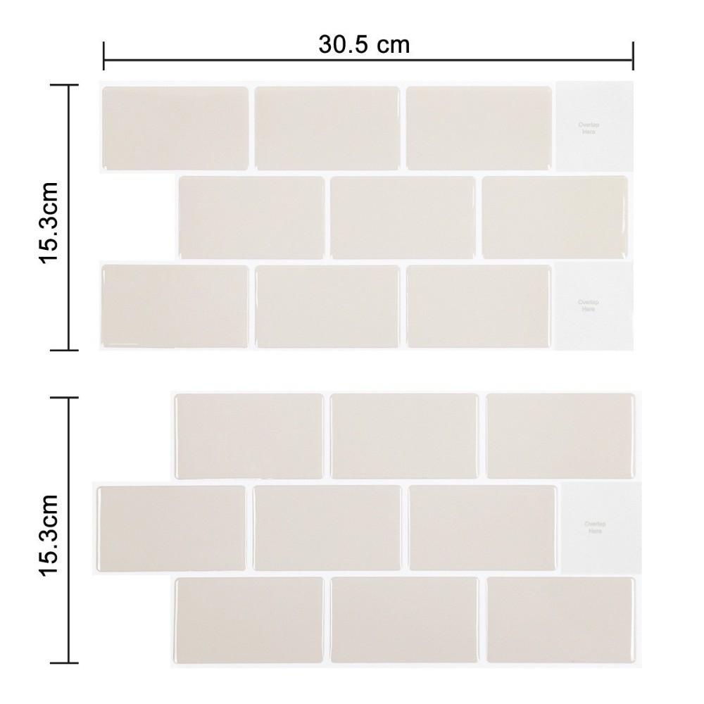 2 шт. Самоклеювальні кухонні шпалери Однотонні Водонепроникні Плитка для ванної Клейкі наклейки Потовщені Водонепроникні Наклейки для декору стін