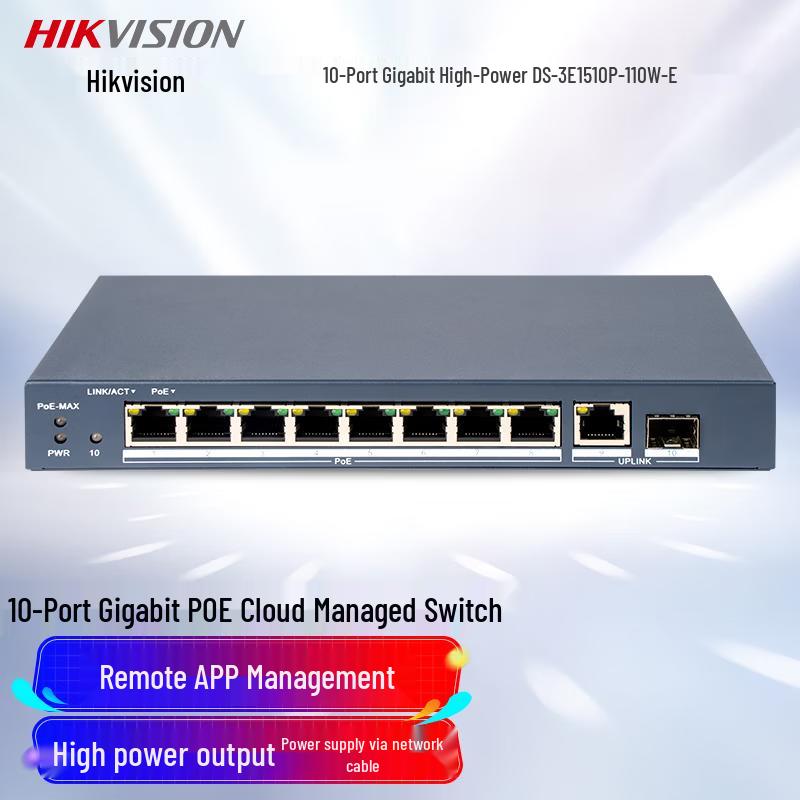 

Hikvision 10-Port Gigabit POE Managed Switch