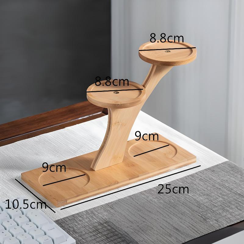 

1 шт. 2-ярусна бамбукова підставка, бамбукова полиця для дому/офісу, компактний дизайн, ідеально підходить для декору столу вдома та в офісі та балкону