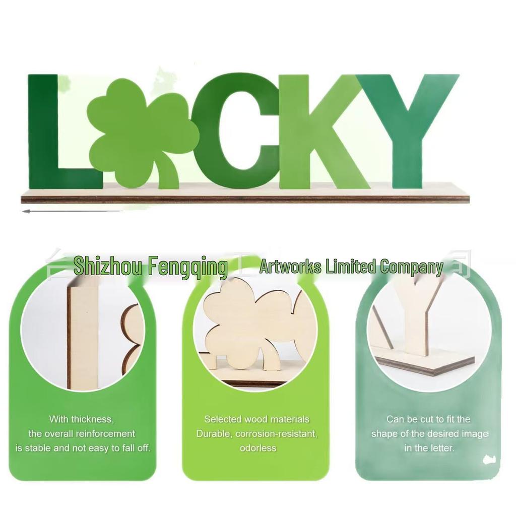 St. Patrick's Day Shamrock Hanging Sign - Green Lucky Clover Ornament