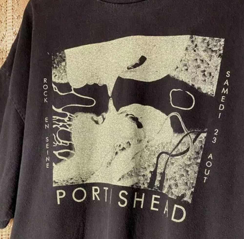 

Вінтажний чорний чоловічий/жіночий футболка Portishead з графікою, повний розмір, коротким рукавом XXL