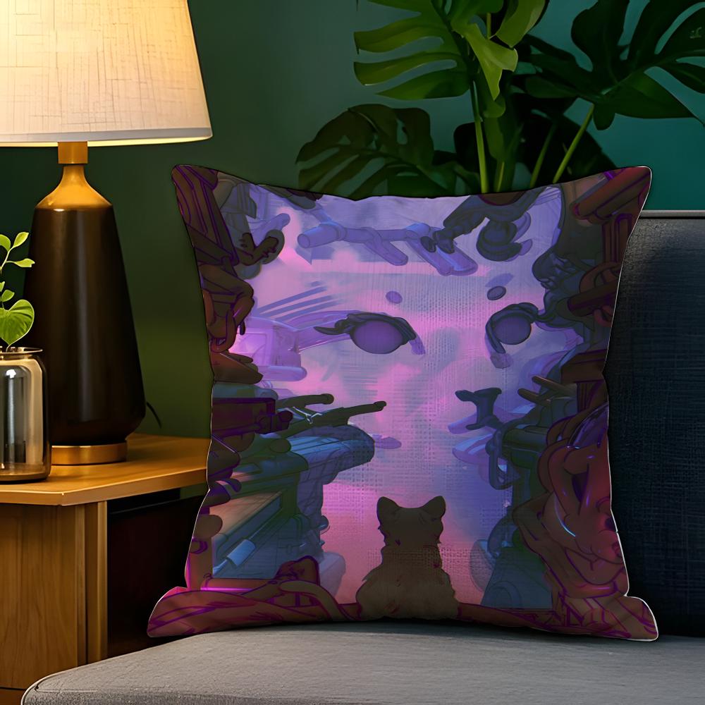 Cute Animal Floral Decorations 2 Pillow Case Natural Linen Pillow Case Double-Sided Decor Sofa Pillowcase Home Decor