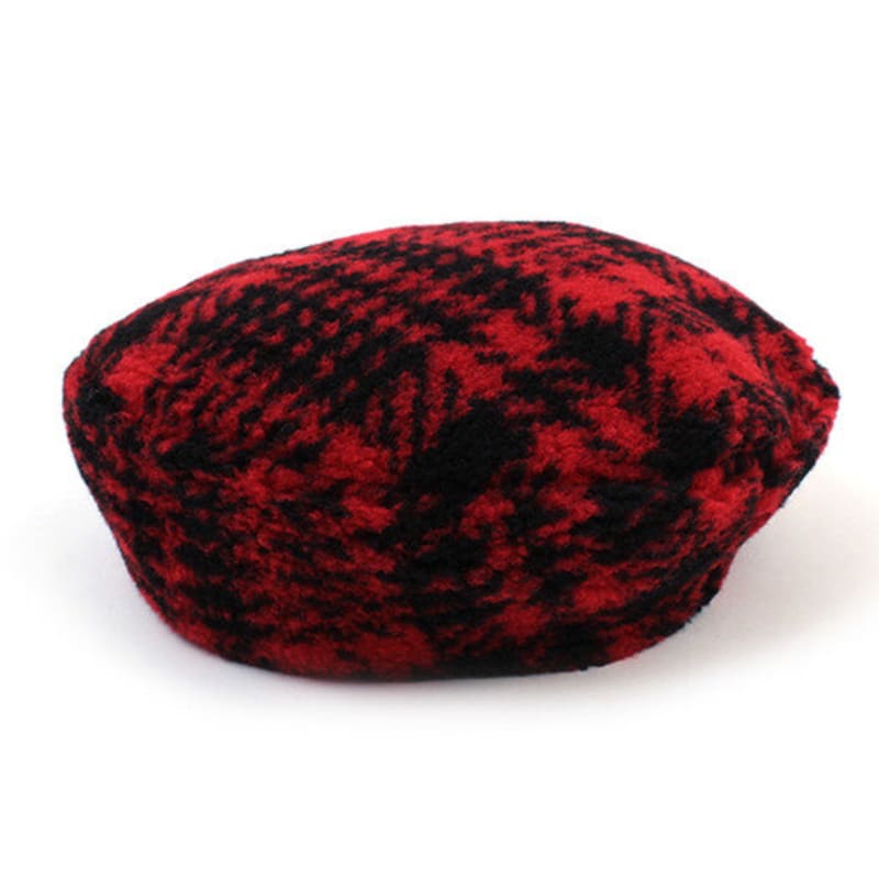 Universal Chemistry Fleece Red Check Beret Beret