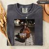 Comfort Colors® Chicken Drinking Iced Coffee Shirt, Funny Animal Graphic Tee, Quirky Gift Idea, Sarcastic Humor Shirt, Trendy Novelty Design