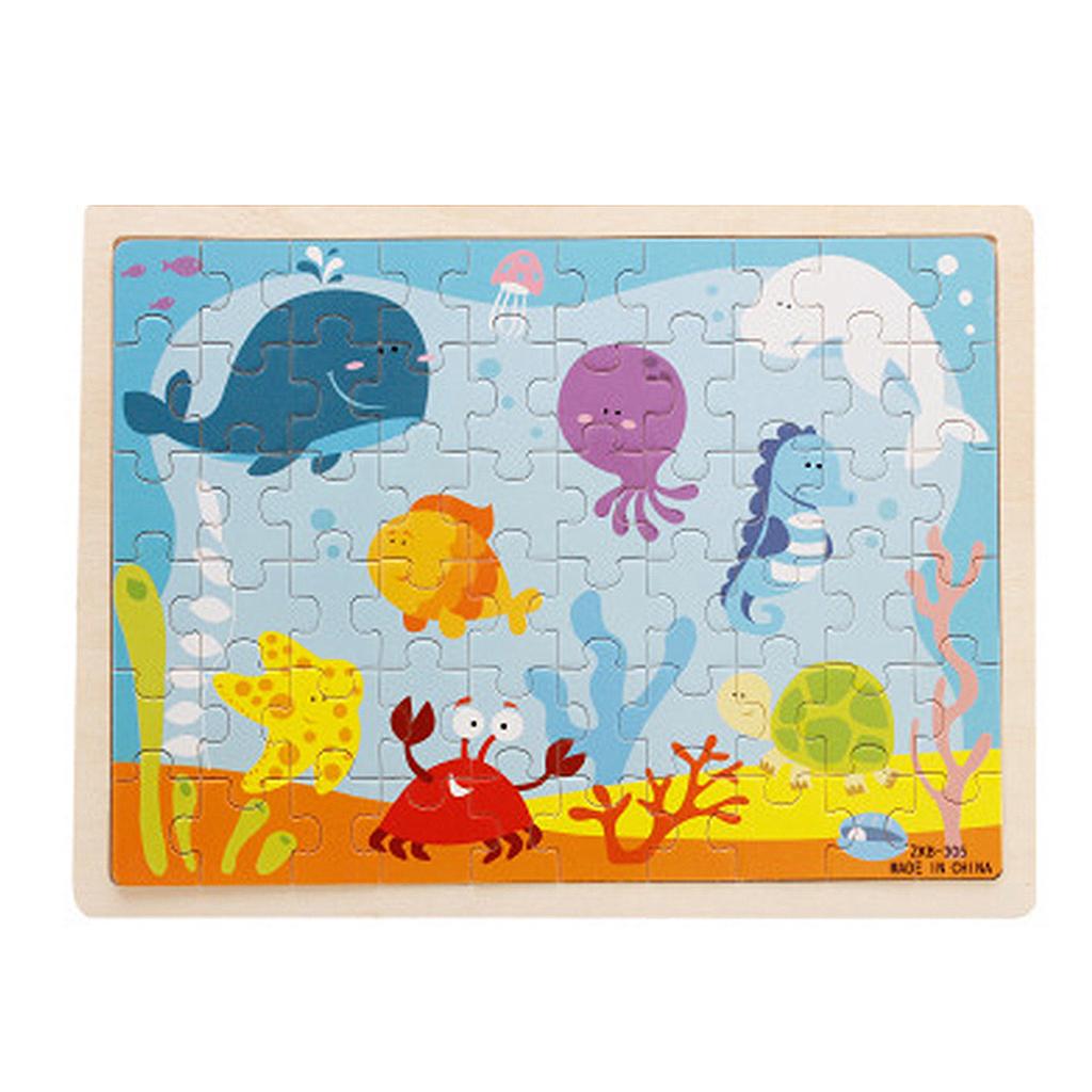 Kids Wooden Cartoon Cognitive Puzzle Baby Colorful Educational Toy For Toddler