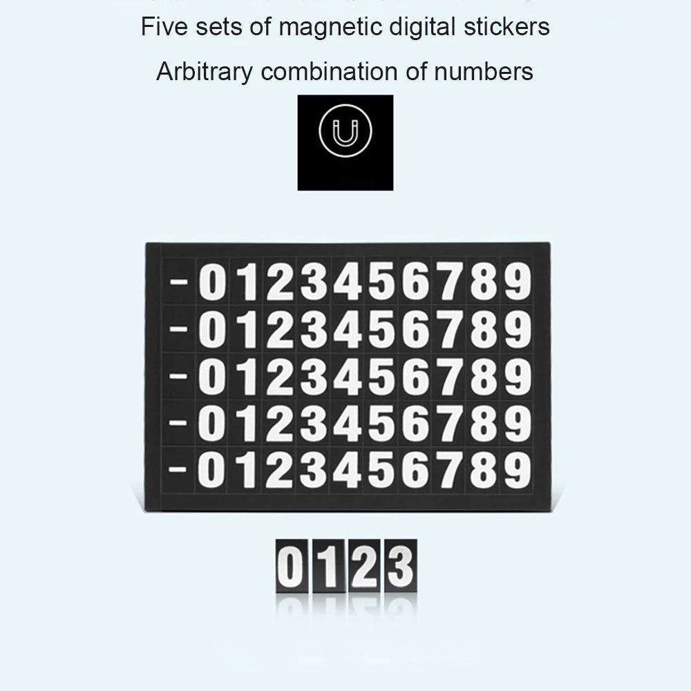 Car Accessories Mini Portable Telephone Number Plate With Switch Phone Number Business Card Temporary Parking Card Plate