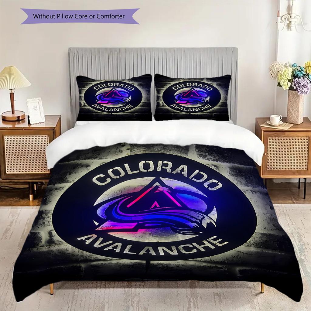 Set Copripiumino Trapuntato con Fantasia Colorado Avalanche Federa Decorazione per la Casa Regalo di Compleanno (1 * copripiumino + 2 * federa, senza nucleo)