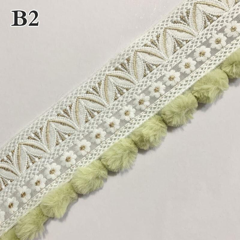 PomPom Ball Tassel Fringe Trim Edging Sewing DIY Upholstery Curtain Pillowcase Lace Kintted Fabric Handmade DIY Craft Accessorie