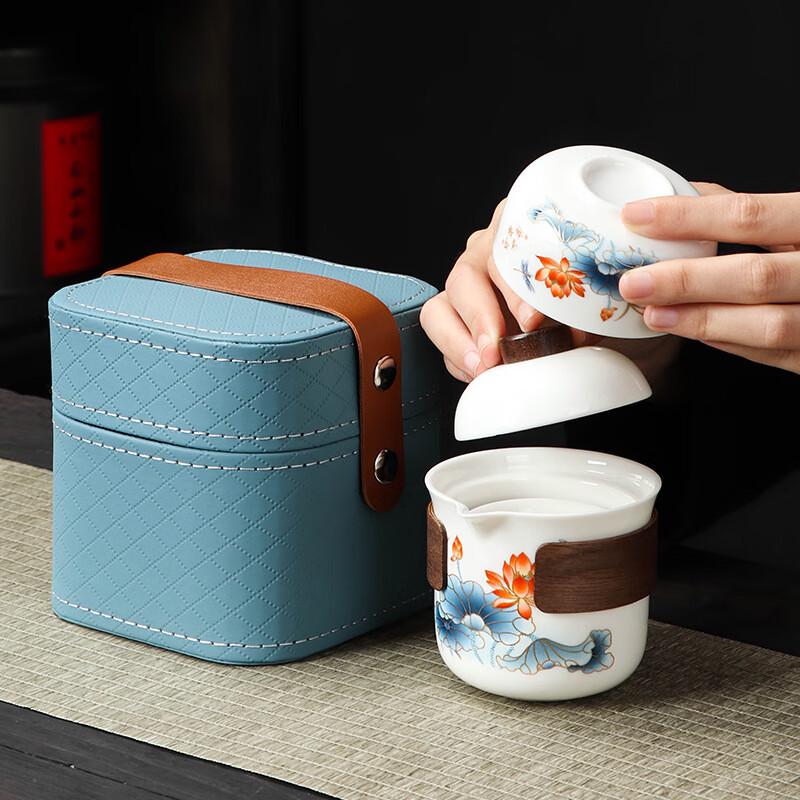 Chinese Ceramic Portable Travel Tea Set