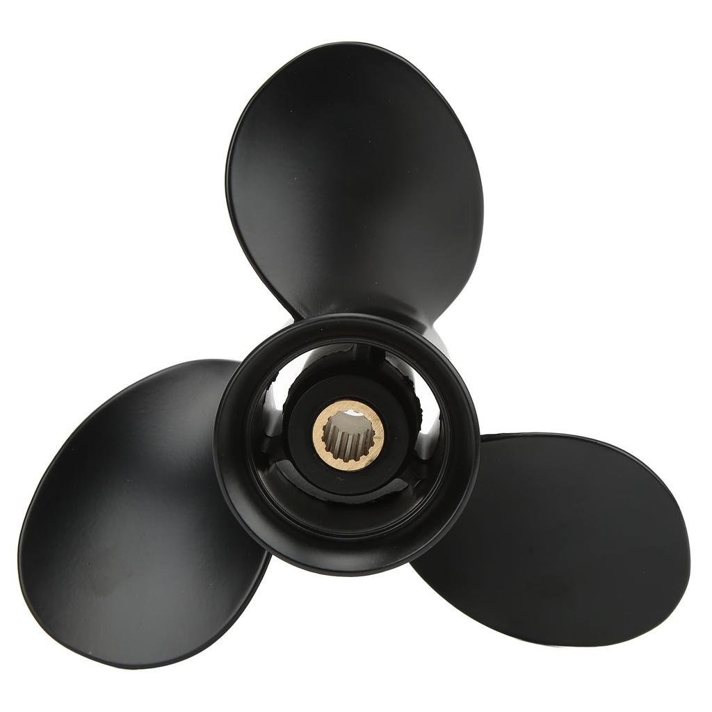 Boat Motor Propeller 3 Blades 14 Spline Teeth Right Rotation Aluminum Alloy for 9.9‑20HP Outboard Engines