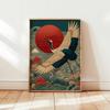 Cranes Flying Poster, Japanese Art Print, Traditional Ink Painting, Elegant Bird Art, Nature Wall Decor Oriental Landscape Decor