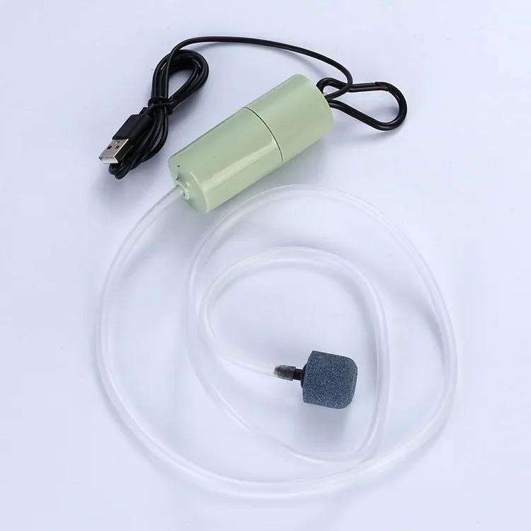 USB Mini Aquarium Air Pump Aerator, Silent High Output Oxygen Pump for Fish Tank, Waterproof Shell, Portable for Outdoor Fishing