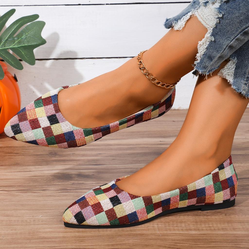 Women Flats 2024 New Spring Autumn Walking Pointed Top Square Heels Loafers Shoes Shallow Lolita Shoes Sneakers Zapatos De Mujer