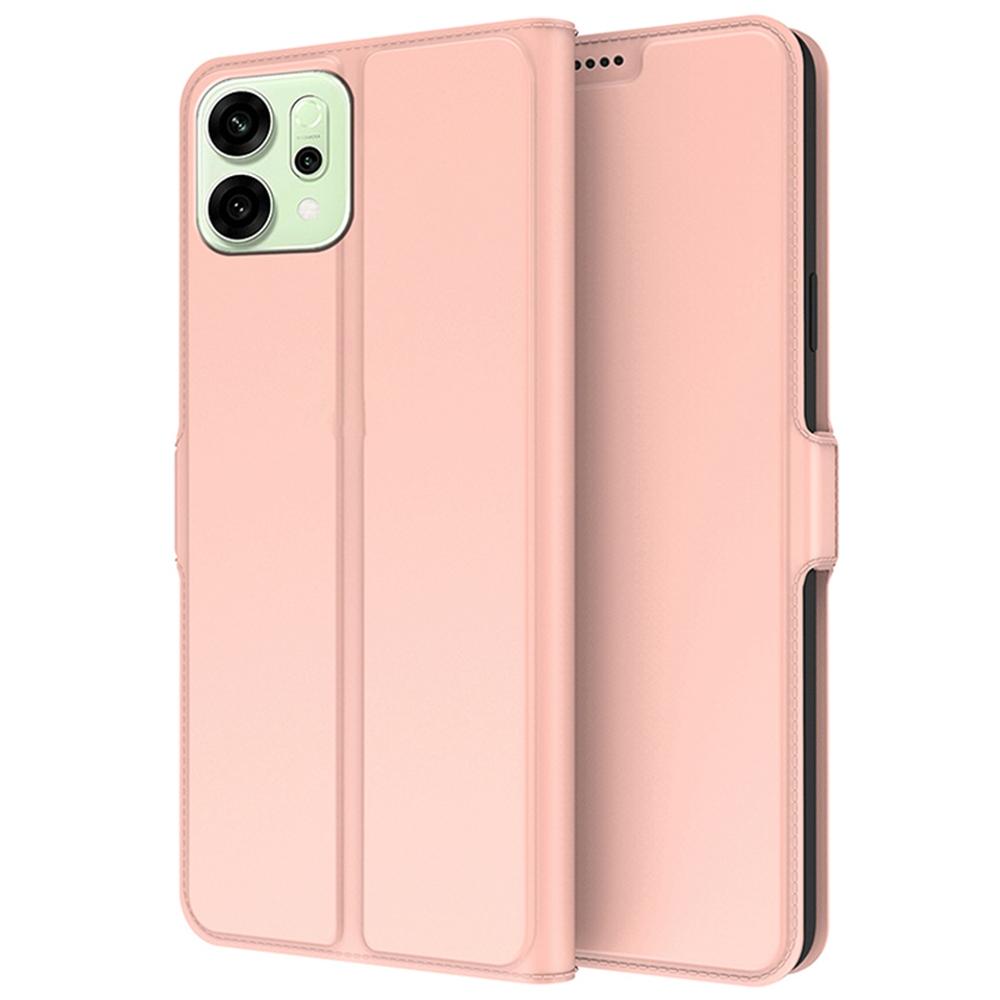 

Для Oppo Reno14 5G (Глобальный) Противоударный чехол Внутренняя оболочка из ТПУ Кожаный чехол для телефона Слот для карт Rose Gold