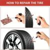 Emergency Flat Tire Repair Kit for Car & Motorcycle. Quick Puncture Plug Tool Set Ergonomic T-Handle, Heavy Duty & Portable