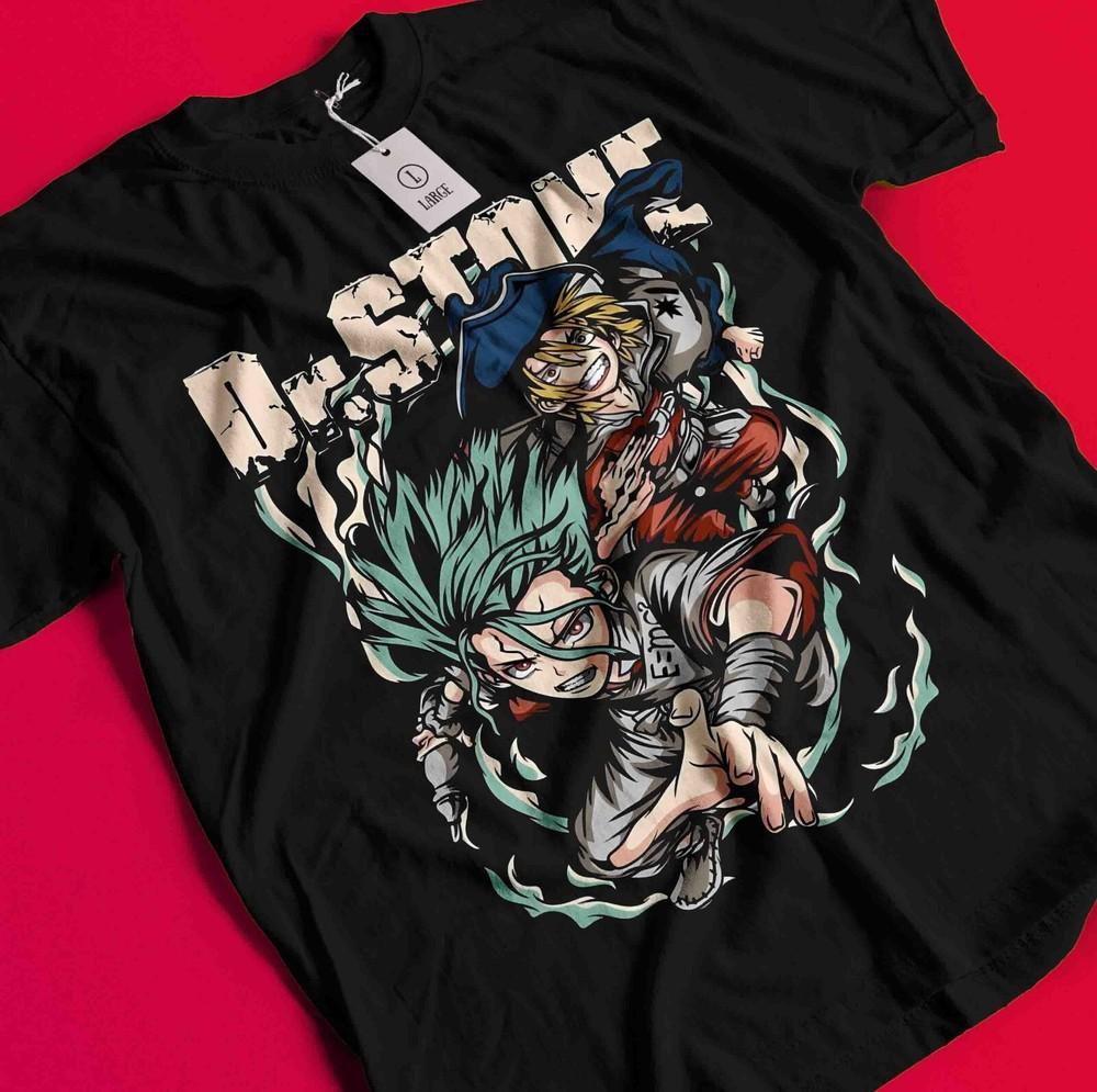 

Dr Stone T-Shirt Senku Ishigami Tshirt Ryusui Tee Asagiri Seiyuu Anime Shirt BB362 L